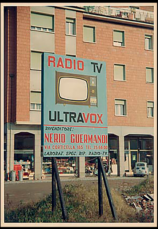 Cartellone pubblicitario fatto a a mano anni '60