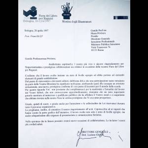 Lettera ringraziamenti ente fiera
